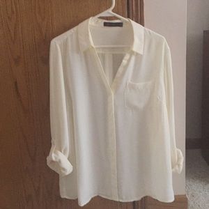 The Limited Brand Cream Button Down blouse